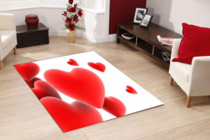 3 Boyutlu Kalpli Dekoratif Halı