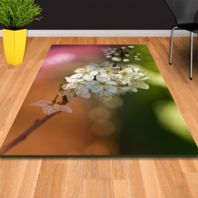 Bahar Çiçek Dalı Dekoratif Halı