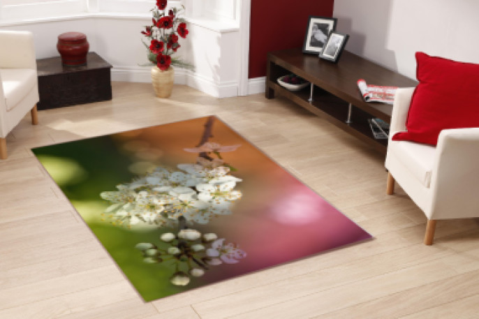 Bahar Çiçek Dalı Dekoratif Halı