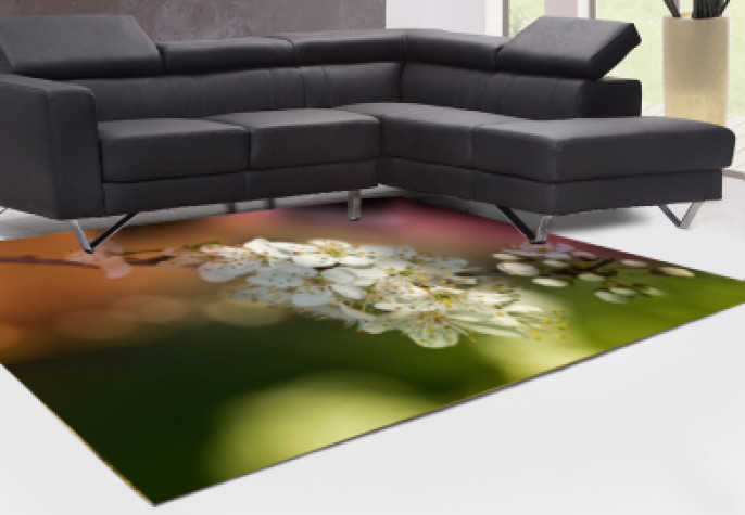 Bahar Çiçek Dalı Dekoratif Halı