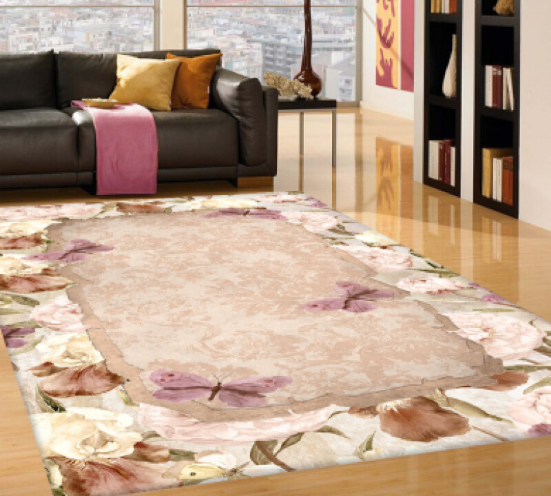 Boyut Çiçek Desenli Halı PL0117