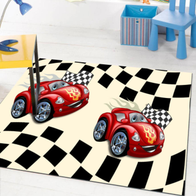 Cars Yarış Otomobilleri Erkek Çocuk Odası Halısı