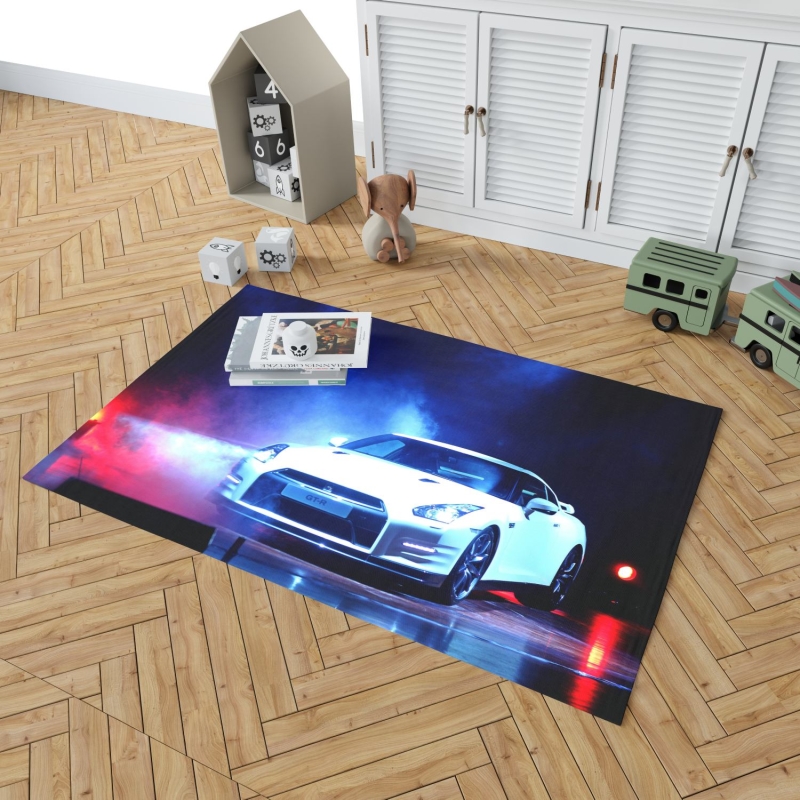 Cars Yarış Otomobilleri Pistte Erkek Çocuk Odası Halısı