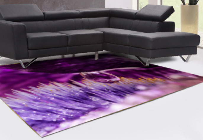 Çiçek Tozları Eflatun Dekoratif Halı