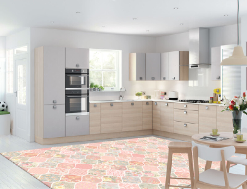 Çiçekli Etnik Patchwork Dekoratif Mutfak Halısı