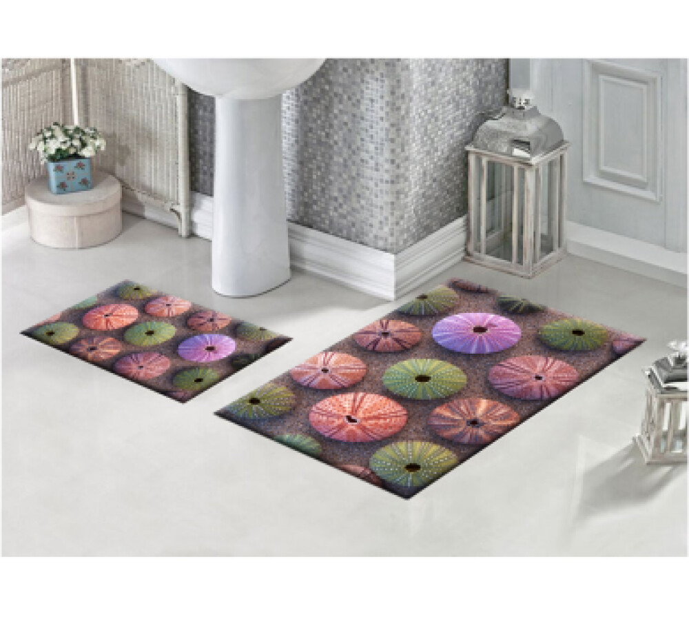 Deniz Kabuklu İkili Banyo Paspas Seti