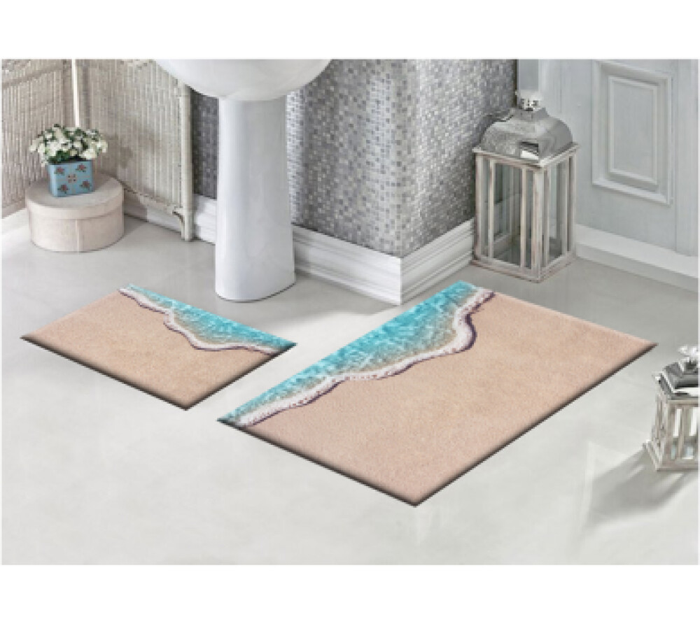 Deniz Kumsal İkili Banyo Paspas Seti