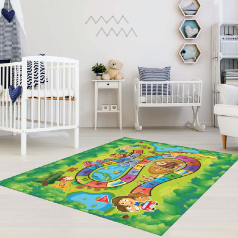 Hayvanat Bahçesi Rakamlı Çocuk Oyun Odası Halısı