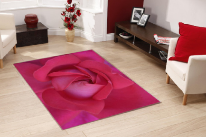 Kırmızı Gül Yakın Plan Dekoratif Halı