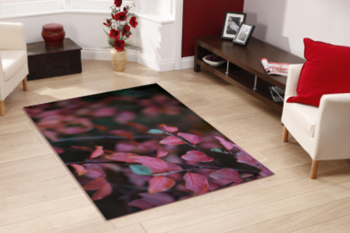 Kırmızı Yapraklar Dekoratif Halı