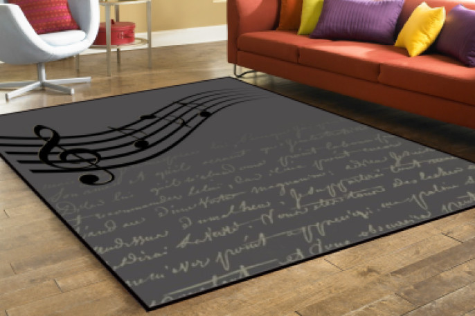 Notalı Dekoratif Halı Gri