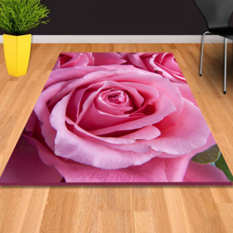 Pembe Güller Dekoratif Halı