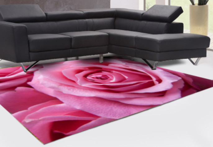 Pembe Güller Dekoratif Halı