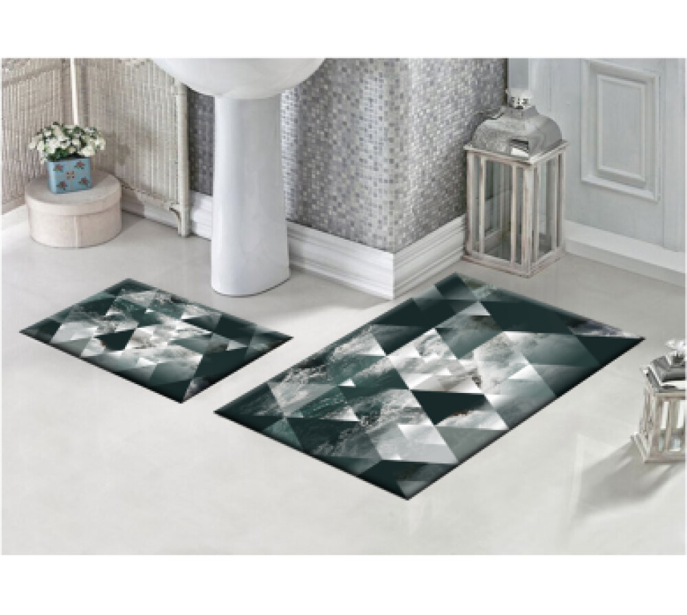 Prizma İkili Banyo Paspas Seti