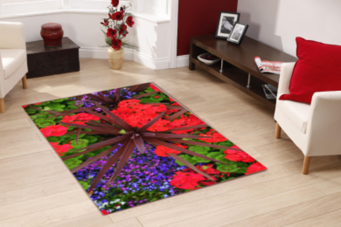 Renkli Çiçekli Dekoratif Halı