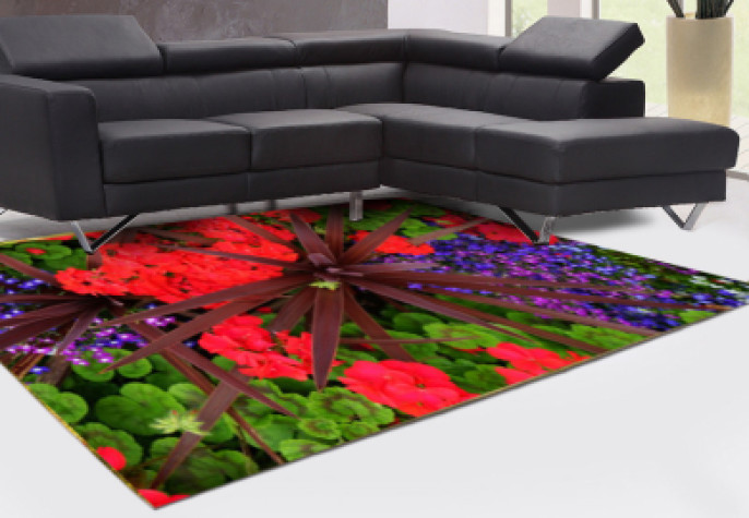 Renkli Çiçekli Dekoratif Halı