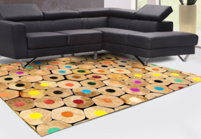 Renkli Kalemler Dekoratif Halı