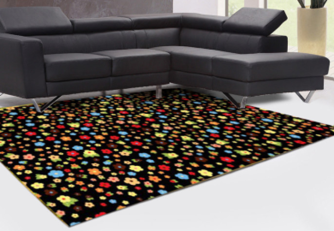 Renkli Papatyalar Dekoratif Halı