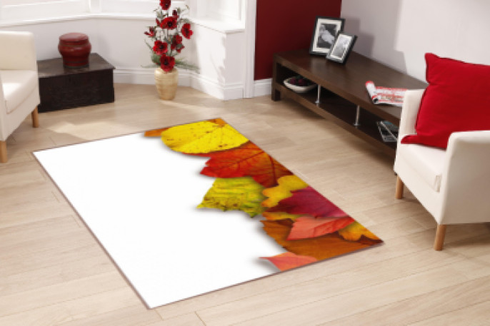 Renkli Sonbahar Yaprakları Dekoratif Halı