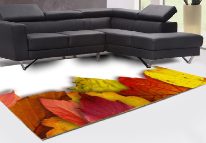 Renkli Sonbahar Yaprakları Dekoratif Halı