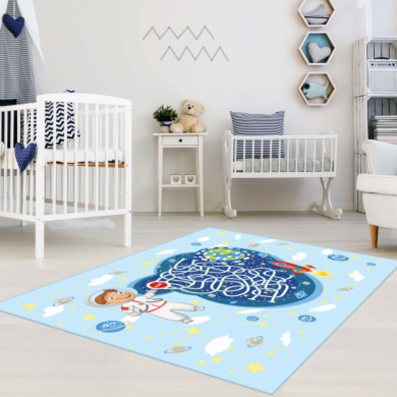 Sevimli Astronot Erkek Çocuk Odası Halısı