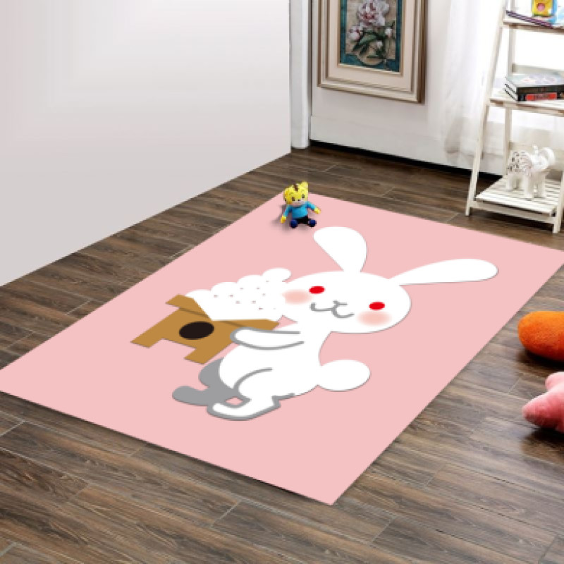 Sevimli Tavşan Kız Çocuk Odası Halısı