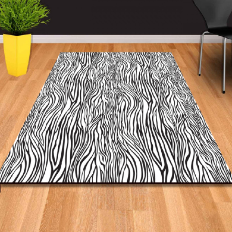 Siyah Beyaz Zebra Dekoratif Halı 107