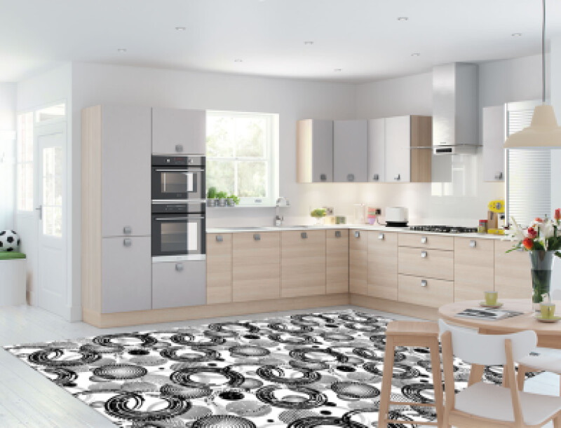 Soyut Çizgili Dekoratif Mutfak Halısı