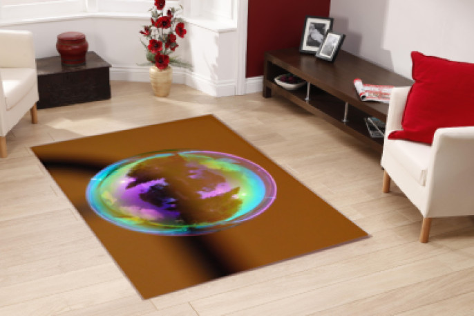 Su Baloncuğu Yansıması Dekoratif Halı