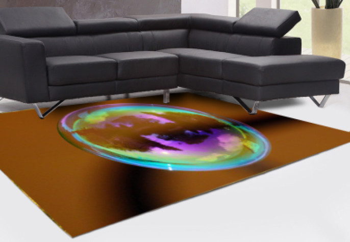 Su Baloncuğu Yansıması Dekoratif Halı