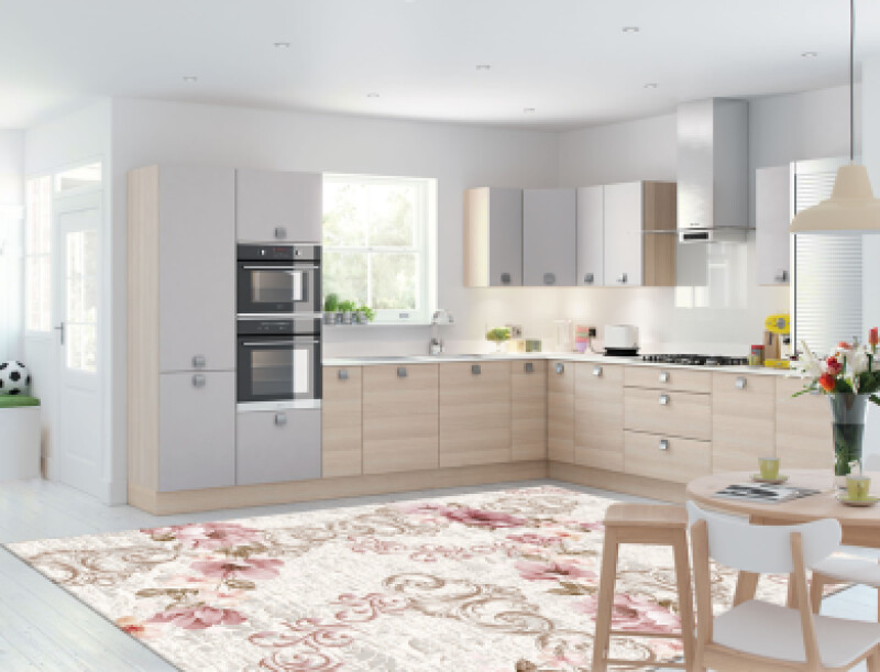 Vintage Çiçekli Dekoratif Mutfak Halısı