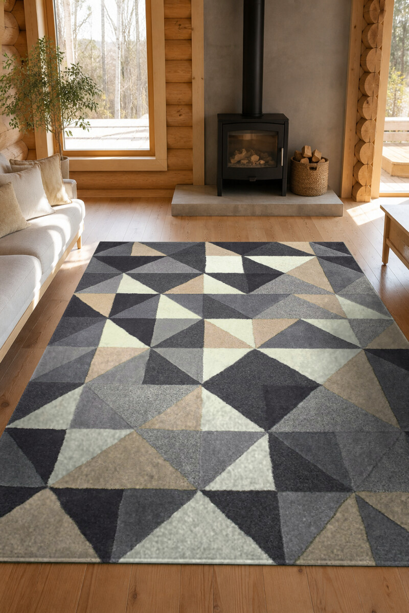 Üçgen Geometrik Modern Dekoratif Halı