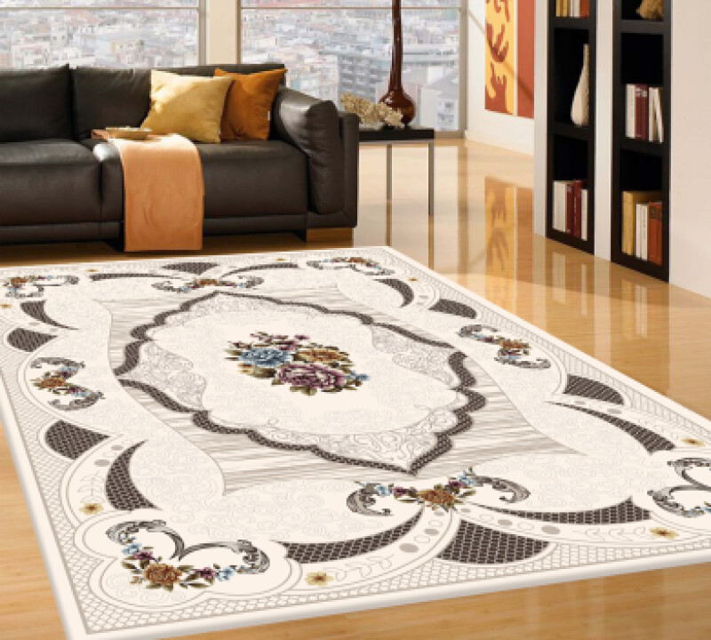 Çiçek Madalyon Geometrik Bordür Dekoratif Halı
