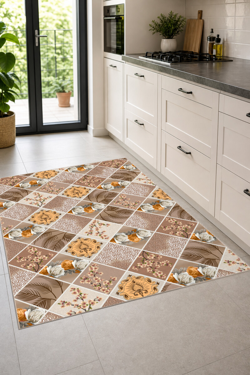Çiçek Patchwork Mutfak Halısı