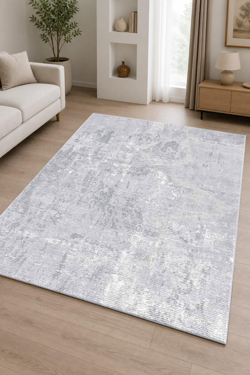 Gri Mavi Beton Eskitme Zemin Düz Sade Soğuk Ton Minimal Dekoratif Salon Halısı