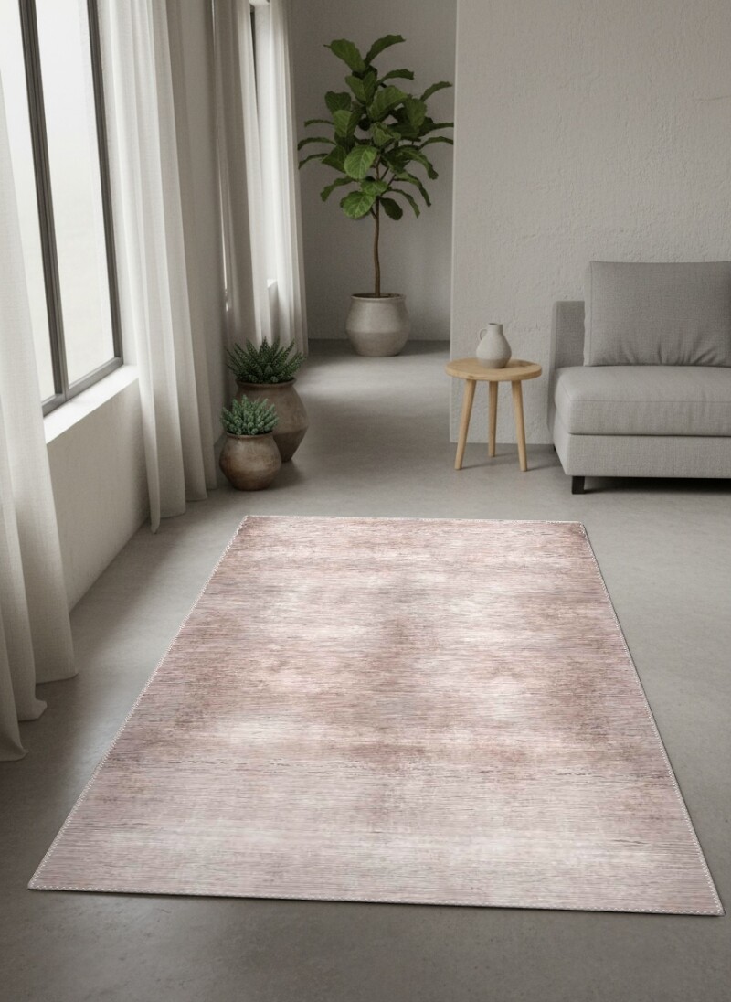 Pudra Pembe Bej Rose Bulutumsu Tie-Dye Sade Düz Zemin Romantik Salon Halısı