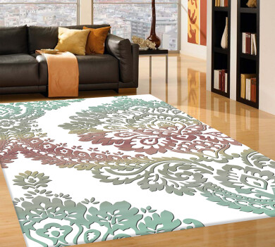 Pastel Damask Boho Dekoratif Halı