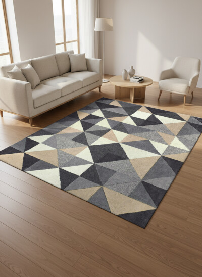 Üçgen Geometrik Modern Dekoratif Halı