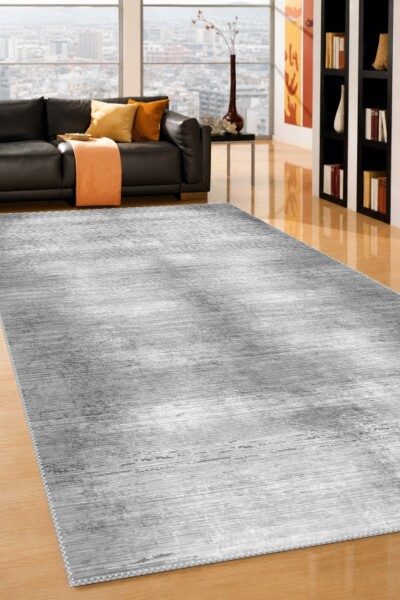 Açık Gri Beyaz Bulutumsu Tie-Dye Sade Düz Zemin Minimalist Büyük Salon Halısı