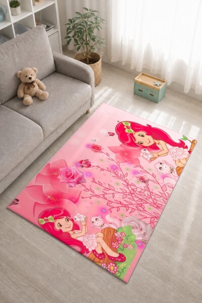 Pembe Peri Kız Çocuk Odası Halısı