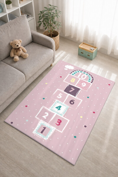 Pembe Seksek Oyun Çocuk Odası Halısı